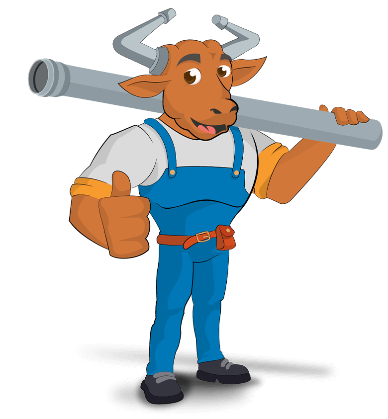 Bull Cartoon with pipe